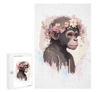 1000 PCS Puzzle For Teenagerss Watercolor Flower Monkey Jigsaw for Adults Relax Games Pattern Assembly Unique Gifts for Birthday And Christmas 1000 PCS