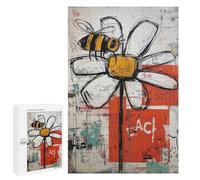 1000 PCS Puzzles for Adults Abstract Bee on Flower Art Print Puzzle For Teenagers Birthday Present Difficult And Challenge Unique Birthday And Xmas Gifts 1000 PCS