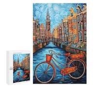 1000 PCS Puzzles for Adults Amsterdam Canal Bicycle Scene Puzzle For Teenagers Birthday Present Difficult And Challenge Unique Birthday And Xmas Gifts 1000 PCS