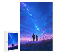 1000 PCS Puzzles for Adults Anime Couple Under Stars Puzzle For Teenagerss Hand Speed Race Train Your Brain And Hands Addictive Toys to Cultivate Patience 1000 PCS