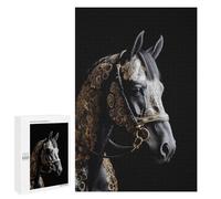 1000 PCS Puzzles for Adults Black And Gold Horse Puzzle For Teenagerss Hand Speed Race Train Your Brain And Hands Addictive Toys to Cultivate Patience 1000 PCS