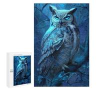 1000 PCS Puzzles for Adults Blue-Eyed Forest Owl Jigsaw Puzzles for Adults Improve Memory Help The Brain Exercise Gifts for Friends And Family 1000 PCS