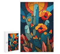 1000 PCS Puzzles for Adults Colorful Cactus Garden Artwork Jigsaw Puzzles for Adults Improve Memory Help The Brain Exercise Gifts for Friends And Family 1000 PCS