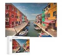 1000 PCS Puzzles for Adults Colorful Canal Houses-2 Jigsaws for Adults Relaxing Games Presents for Women Unique Gifts for Birthday And Christmas 1000 PCS
