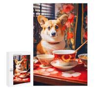 1000 PCS Puzzles for Adults Corgi at Tea Time Puzzle For Teenagerss Hand Speed Race Train Your Brain And Hands Addictive Toys to Cultivate Patience 1000 PCS