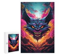 1000 PCS Puzzles for Adults Fiery Demon Head Artwork Puzzle For Teenagers Birthday Present Difficult And Challenge Unique Birthday And Xmas Gifts 1000 PCS