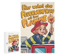 1000 PCS Puzzles for Adults Firefighter Woman with Flame Jigsaws for Adults Relax Games Presents for Women Birthday And Unique Gifts 1000 PCS