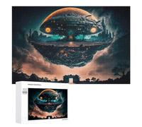 1000 PCS Puzzles for Adults Floating Alien Spaceship City Jigsaws for Adults Relaxing Games Presents for Women Unique Gifts for Birthday And Christmas 1000 PCS