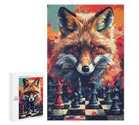 1000 PCS Puzzles for Adults Fox Chess Strategy Art Print -1 Jigsaw Puzzles for Adults Improve Memory Help The Brain Exercise Gifts for Friends And Family 1000 PCS