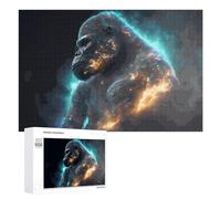 1000 PCS Puzzles for Adults Glowing Gorilla in Cosmic Light Jigsaws for Adults Relaxing Games Presents for Women Unique Gifts for Birthday And Christmas 1000 PCS