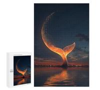 1000 PCS Puzzles for Adults Glowing Whale Tail at Sunset Jigsaws for Adults Relax Games Presents for Women Birthday And Unique Gifts 1000 PCS