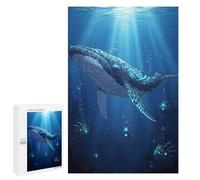 1000 PCS Puzzles for Adults Glowing Whale Underwater Scene Jigsaws for Adults Relax Games Presents for Women Birthday And Unique Gifts 1000 PCS