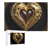 1000 PCS Puzzles for Adults Golden Heart Decor Jigsaws for Adults Relaxing Games Presents for Women Unique Gifts for Birthday And Christmas 1000 PCS