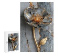1000 PCS Puzzles for Adults Golden Marble Wall Art Flower Jigsaw Puzzles for Adults Improve Memory Help The Brain Exercise Gifts for Friends And Family 1000 PCS
