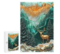 1000 PCS Puzzles for Adults Golden Stag Monarchs Realm Jigsaws for Adults Relax Games Presents for Women Birthday And Unique Gifts 1000 PCS
