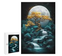 1000 PCS Puzzles for Adults Golden Tree Moonlit Falls Puzzle For Teenagers Birthday Present Difficult And Challenge Unique Birthday And Xmas Gifts 1000 PCS