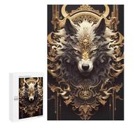 1000 PCS Puzzles for Adults Golden White King Wolf Puzzle For Teenagerss Hand Speed Race Train Your Brain And Hands Addictive Toys to Cultivate Patience 1000 PCS