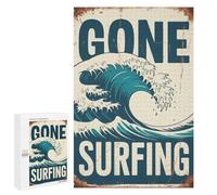 1000 PCS Puzzles for Adults Gone Surfing Metal Sign Puzzle For Teenagerss Hand Speed Race Train Your Brain And Hands Addictive Toys to Cultivate Patience 1000 PCS