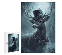 1000 PCS Puzzles for Adults Gothic Deer with Top Hat Jigsaws for Adults Relax Games Presents for Women Birthday And Unique Gifts 1000 PCS