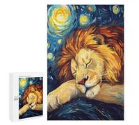 1000 PCS Puzzles for Adults Lion Sleeping Under Starry Night Adult Jigsaw Family Games Precision Cutting Unique Gifts for Birthday And Christmas 1000 PCS