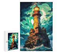 1000 PCS Puzzles for Adults Lonely Lighthouse at Night Jigsaws for Adults Relaxing Games Presents for Women Unique Gifts for Birthday And Christmas 1000 PCS