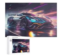 1000 PCS Puzzles for Adults Neon Future Racing Car -3 Jigsaws for Adults Relaxing Games Presents for Women Unique Gifts for Birthday And Christmas 1000 PCS