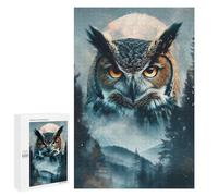 1000 PCS Puzzles for Adults Owl in Forest Under Moonlight Puzzle For Teenagerss Hand Speed Race Train Your Brain And Hands Addictive Toys to Cultivate Patience 1000 PCS
