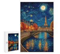 1000 PCS Puzzles for Adults Parisian Night Sky Canvas Jigsaw Puzzles for Adults Improve Memory Help The Brain Exercise Gifts for Friends And Family 1000 PCS