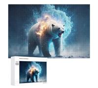 1000 PCS Puzzles for Adults Polar Bear Fire And Ice Jigsaws for Adults Relaxing Games Presents for Women Unique Gifts for Birthday And Christmas 1000 PCS