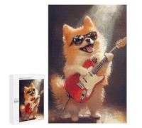 1000 PCS Puzzles for Adults Pomeranian Playing Guitar-2 Jigsaw Puzzles for Adults Improve Memory Help The Brain Exercise Gifts for Friends And Family 1000 PCS