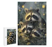 1000 PCS Puzzles for Adults Raccoons in The Night Jigsaw Puzzles for Adults Improve Memory Help The Brain Exercise Gifts for Friends And Family 1000 PCS
