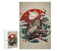 1000 PCS Puzzles for Adults Samurai Cat Puzzle For Teenagerss Hand Speed Race Train Your Brain And Hands Addictive Toys to Cultivate Patience 1000 PCS