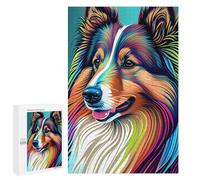 1000 PCS Puzzles for Adults Shetland Sheepdog Colorful Jigsaws for Adults Relax Games Presents for Women Birthday And Unique Gifts 1000 PCS