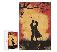 1000 PCS Puzzles for Adults Silhouette Couple Sunset Puzzle For Teenagerss Hand Speed Race Train Your Brain And Hands Addictive Toys to Cultivate Patience 1000 PCS