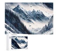 1000 PCS Puzzles for Adults Snowy Mountain Peaks at Night Jigsaws for Adults Relaxing Games Presents for Women Unique Gifts for Birthday And Christmas 1000 PCS