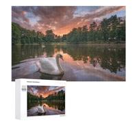 1000 PCS Puzzles for Adults Swan Lake Sunset Reflections Jigsaws for Adults Relaxing Games Presents for Women Unique Gifts for Birthday And Christmas 1000 PCS