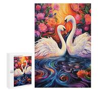 1000 PCS Puzzles for Adults Swans in A Floral Paradise Jigsaws for Adults Relaxing Games Presents for Women Unique Gifts for Birthday And Christmas 1000 PCS