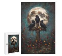 1000 PCS Puzzles for Adults Three Ravens on Cross with Moon Jigsaws for Adults Relax Games Presents for Women Birthday And Unique Gifts 1000 PCS