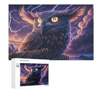 1000 PCS Puzzles for Adults Thunderstorm Owl Artwork -1 Jigsaws for Adults Relaxing Games Presents for Women Unique Gifts for Birthday And Christmas 1000 PCS