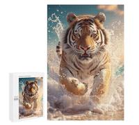 1000 PCS Puzzles for Adults Tiger Running in Water Puzzle For Teenagers Birthday Present Difficult And Challenge Unique Birthday And Xmas Gifts 1000 PCS