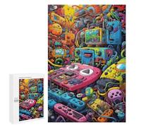 1000 PCS Puzzles for Adults Vibrant Retro Gaming Devices -2 Jigsaws for Adults Relaxing Games Presents for Women Unique Gifts for Birthday And Christmas 1000 PCS
