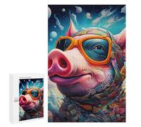 1000 PCS Puzzles for Adults Whimsical Pig Portrait Jigsaws for Adults Relaxing Games Presents for Women Unique Gifts for Birthday And Christmas 1000 PCS