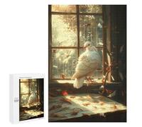 1000 PCS Puzzles for Adults White Dove on Windowsill Jigsaw Puzzles for Adults Improve Memory Help The Brain Exercise Gifts for Friends And Family 1000 PCS