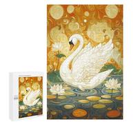 1000 PCS Puzzles for Adults White Swan with Spread Wings Jigsaws for Adults Relax Games Presents for Women Birthday And Unique Gifts 1000 PCS