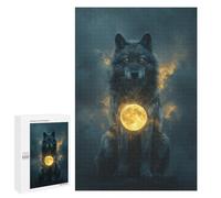 1000 PCS Puzzles for Adults Wolf Moon Spirit Animal Puzzle For Teenagers Birthday Present Difficult And Challenge Unique Birthday And Xmas Gifts 1000 PCS