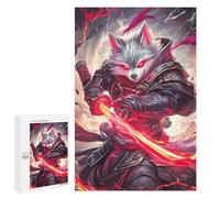 1000 PCS Puzzles for Adults Wolf Samurai with Red Sword Puzzle For Teenagerss Hand Speed Race Train Your Brain And Hands Addictive Toys to Cultivate Patience 1000 PCS