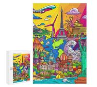 1000 PCS Puzzles for Teenagers Global Travel Dreamscape Jigsaw Puzzles for Teenagers Staycation Kill Time Help The Brain Exercise Family Fun & Game Night 1000 PCS