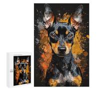 1000 PCS Puzzles for Teenagers Icolorful Miniature Pinscher Art Print Jigsaw Puzzles for Teenagers Staycation Kill Time Help The Brain Exercise Family Fun & Game Night 1000 PCS