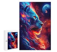1000 PCS Puzzles for Teenagers Lion Galaxy Art Print Jigsaw Puzzles for Teenagers Staycation Kill Time Help The Brain Exercise Family Fun & Game Night 1000 PCS