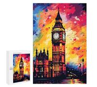 1000 PCS Puzzles for Teenagers London's Vibrant Big Ben Jigsaw Puzzles for Teenagers Staycation Kill Time Help The Brain Exercise Family Fun & Game Night 1000 PCS